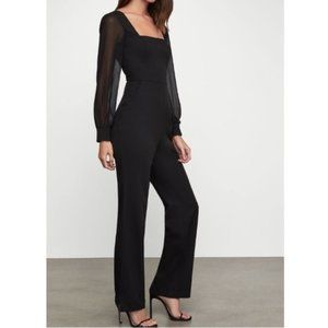 BCBG MaxAzria Black Sheer Sleeve Jumpsuit